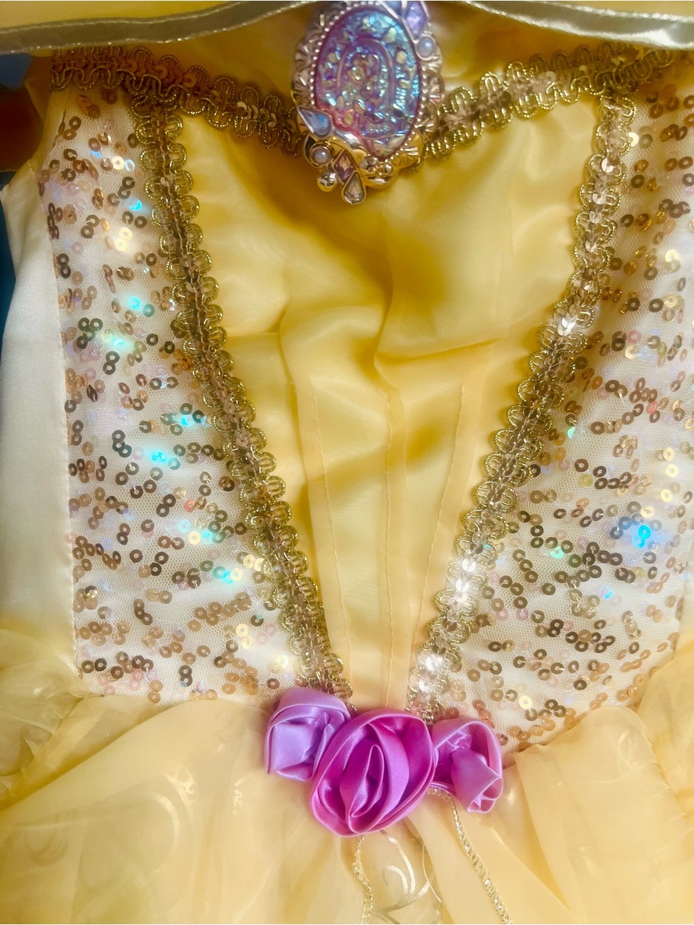 Disney Gold Princess Dress & shoes- Costume - Picture 3 of 8